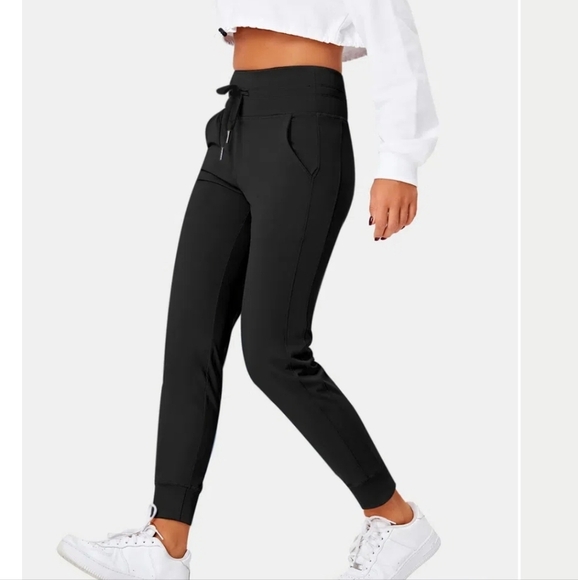 HALARA Pants - Softlyzero™ Plush High Waisted Drawstring Side Pocket Plain Full Length joggers